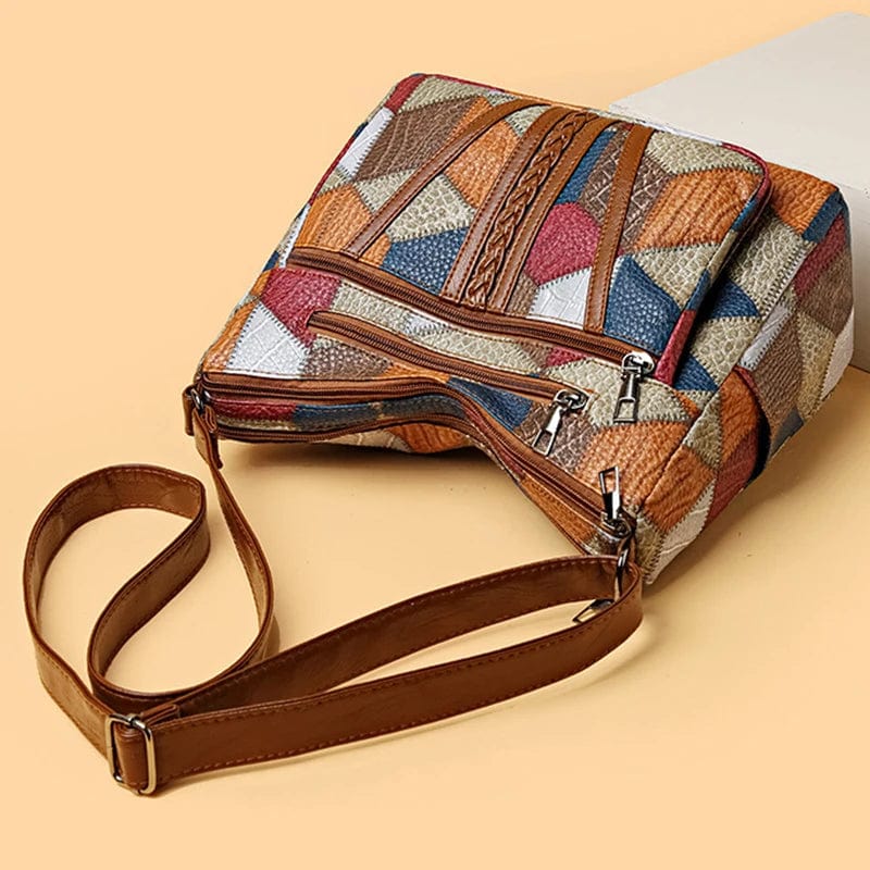 Solara | Borsa a Tracolla in Pelle con Motivo Mosaico