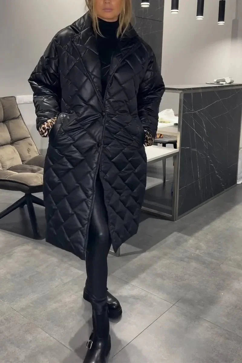 Anaïs | Cappotto Trapuntato con Fodera Leopardo