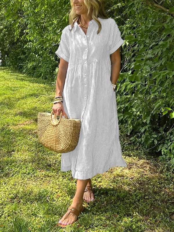 Ishka™ | Abito Camicia a Righe