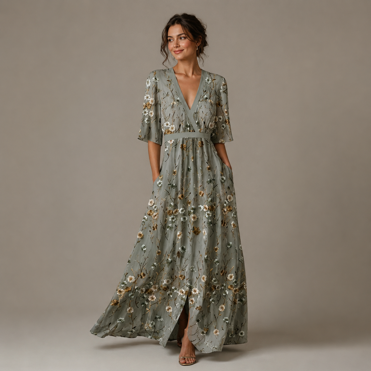 Alma | Abito Lungo Elegante con Fiori