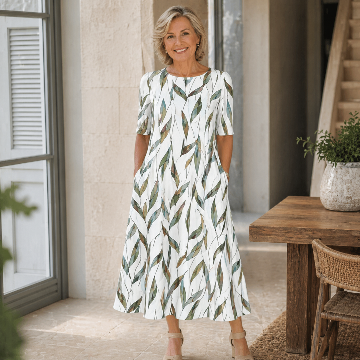 Sarah | Elegante Abito Midi Floreale